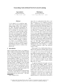 Generating Code-Switched Text for Lexical Learning