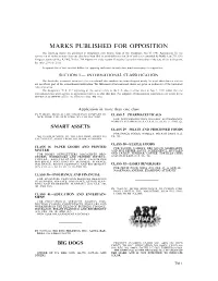 Marks Published for Opposition