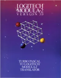 MODULA-2 TRANSLATOR USER's MANUAL First Edition May 1986