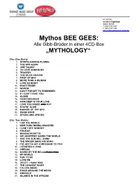 Mythos BEE GEES: Alle Gibb-Brüder in Einer 4CD-Box „MYTHOLOGY“