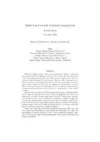 Spike-Based Models of Neural Computation
