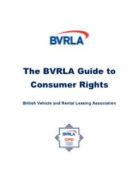 The BVRLA Guide to Consumer Rights