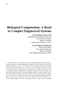 Biological Computation: a Road