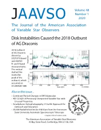 Disk Instabilities Caused the 2018 Outburst of AG Draconis