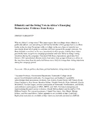 Ethnicity and the Swing Vote in Africa's