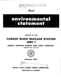 Final Environmental Statement Related to the Forked River Nuclear