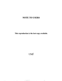 Note to Users