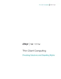 Thin Client Computing White Paper