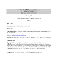 Tom Gearhart Theatre Programs Collection , MSS-204