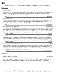 1 Retail Listings 2011 by USDA Zone, As of Sept 5 - Please Check for Current Availability