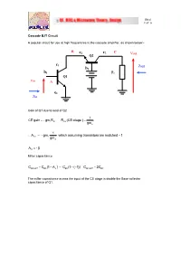 Cascode BJT Circuit