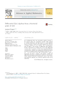 Differential (Lie) Algebras from a Functorial Point of View