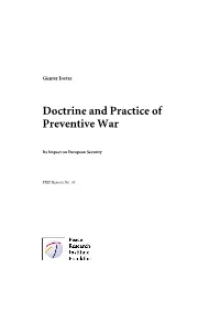 Doctrine and Practice of Preventive War: Its Impact on European Security