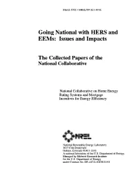 Going National with HERS and Eems: Issues and Impacts