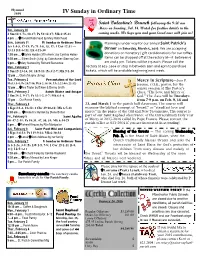 IV Sunday in Ordinary Time