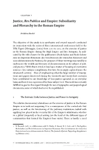 Justice, Respublica and Empire: Subsidiarity and Hierarchy In