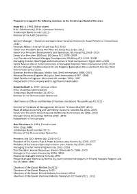 Proposal to Reappoint the Following Members to the Outokumpu Board of Directors