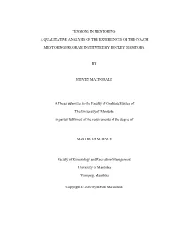 Tensions in Mentoring: a Qualitative Analysis of the Structure, Delivery and Experiences of the Coach Mentoring Program Instituted by Hockey Manitoba