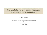 The Long History of the Rossiter-Mclaughlin Effect and Its