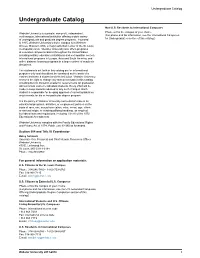 Undergraduate Catalog