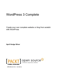 Wordpress 3 Complete