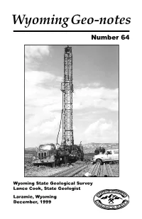 Wyoming Geo-Notes Number 64