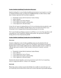 1 Comics Studies Qualifying Examination Structure Students
