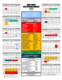 2021-2022 JECA School Calendar