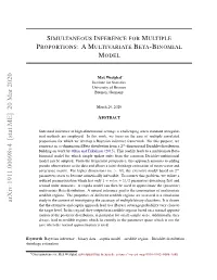 A Multivariate Beta-Binomial Model Which Allows to Conduct Bayesian Inference Regarding Θ Or Transformations Thereof