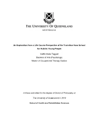 An Exploration from a Life Course Perspective of the Transition from School for Autistic Young People
