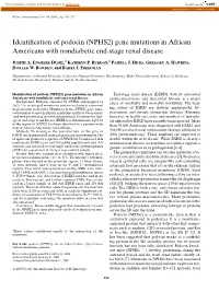 Identification of Podocin (NPHS2) Gene Mutations in African