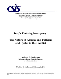 Iraq's Evolving Insurgency: the Nature of Attacks and Patterns and Cycles