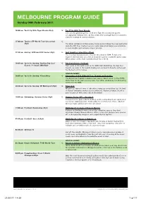 Melbourne Program Guide