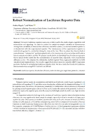 Robust Normalization of Luciferase Reporter Data