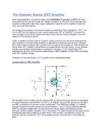 The Common Source JFET Amplifier