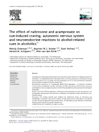 The Effect of Naltrexone and Acamprosate on Cue-Induced