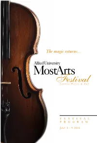 2016 Mostarts Festival Program