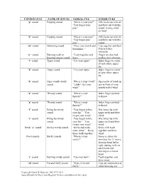 Consonants Name of Sound Verbal Cue Other Cues