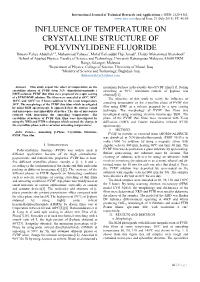 Influence of Temperature on Crystalline Structure of Polyvinylidene Fluoride