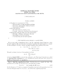 Math 356 Lecture Notes Intro to Pdes Eigenfunction Expansions for Ibvps