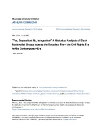 No, Integration!Â•Š a Historical Analysis of Black Nationalist