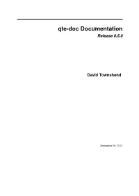 Qte-Doc Documentation Release 0.5.0