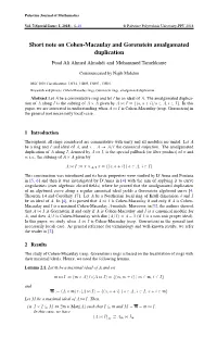 Short Note on Cohen-Macaulay and Gorenstein Amalgamated Duplication Fuad Ali Ahmed Almahdi and Mohammed Tamekkante