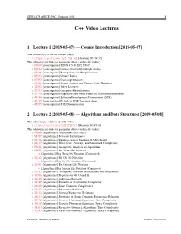 Video Lecture Catalog