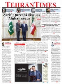 Zarif, Qureshi Discuss Afghan Security