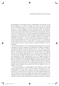 Ch 9–Screening Questions for Psychosis