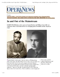In and out of the Mainstream &gt; Opera News &gt; the Met Opera Guild