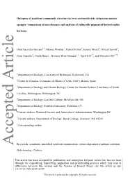 Ontogeny of Symbiont Community Structure in Two Carotenoid-Rich, Viviparous Marine Sponges: Comparison of Microbiomes and Analys