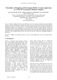 Potentiality of Designing and Developing Mobile a Comic Application As a Way of Learning for Dyslexic Children
