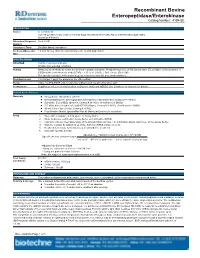 Recombinant Bovine Enteropeptidase/Enterokinase